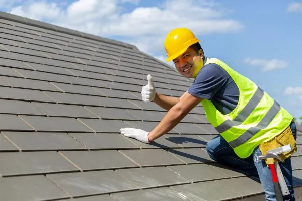 certified professional roof contractor thumbs up